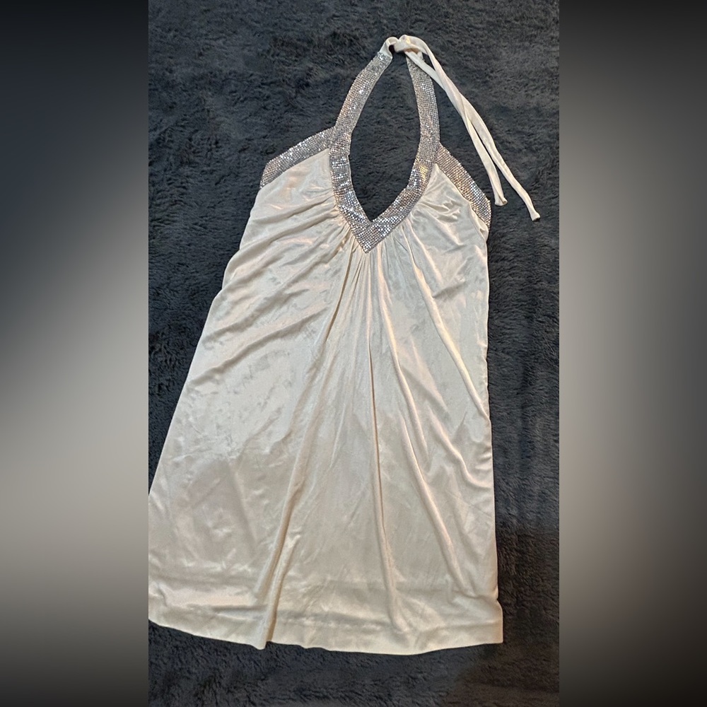 BCBG Maxazria Greek  Goddess white New, mini dress, size XS